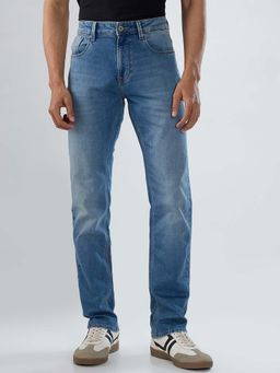 Spykar - Blue Solid/Plain Mid Waist Jeans