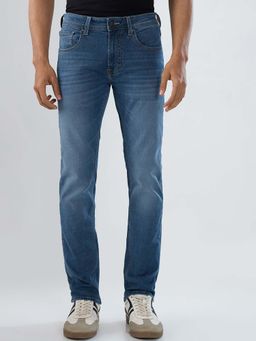 Spykar - Blue Solid/Plain Mid Waist Jeans