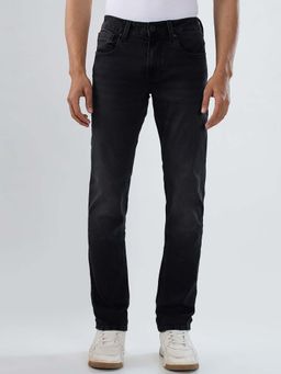 Spykar - Black Solid/Plain Mid Waist Jeans