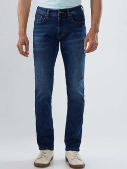 Spykar - Blue Solid/Plain Mid Waist Jeans