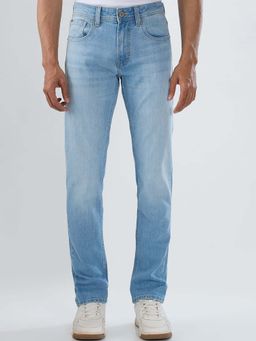 Spykar - Blue Solid/Plain Mid Waist Jeans