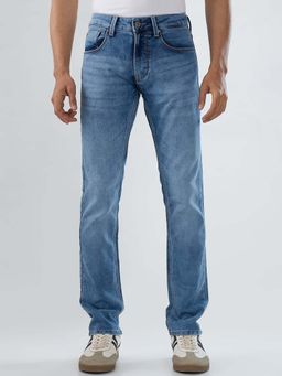 Spykar - Blue Solid/Plain Mid Waist Jeans
