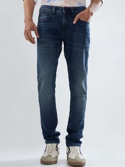Spykar - Blue Solid/Plain Low Waist Jeans