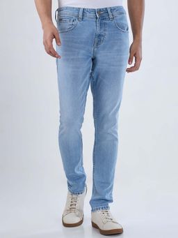 Spykar - Blue Solid/Plain Low Waist Jeans