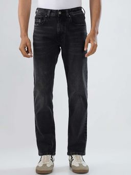 Spykar - Black Solid/Plain Mid Waist Jeans