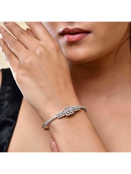 Voylla - Sparkling Elegance Crystalline Tiara American Diamond Adjustable Bracelet