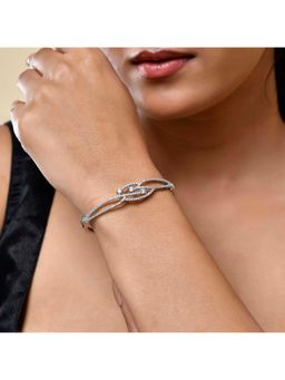 Voylla - Sparkling Elegance Twilight Interlace American Diamond Adjustable Bracelet