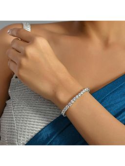 Voylla - Sparkling Elegance Timeless Glamour Statement Tennis Adjustable Bracelet