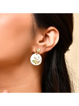 Voylla - Blossom Dreams Golden Drop Earrings