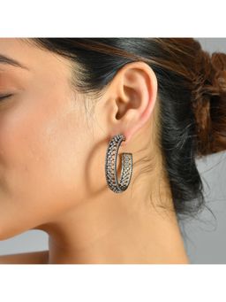 Voylla - Celeste Regal American Diamond Hoop Earrings