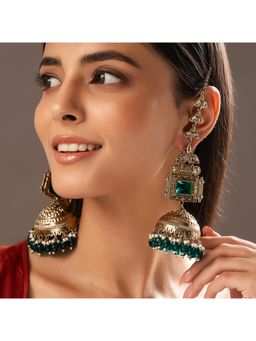 Voylla - Gold Opulence Shaam-E-Rang Jhumka Earrings
