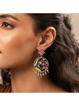 Voylla - Madhubani Gulnar Grace Oxidised Enamel Earrings