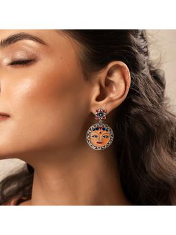 Voylla - Madhubani Mithila Mukha Oxidised Enamel Earrings