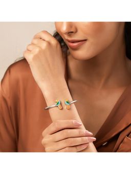 Voylla - Madhubani Pakhi Oxidised Enamel Adjustable Cuff
