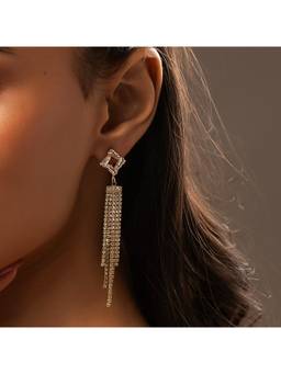 Voylla - Korean Bling Golden Cascade Earrings