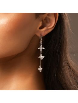 Voylla - Korean Bling Starry Bloom Crystal Drop Earrings