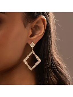 Voylla - Korean Bling Golden Prism Statement Earrings