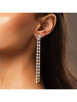 Voylla - Korean Bling Glitter Rainfall Long Earrings