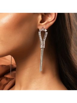 Voylla - Korean Bling Icy Glamour Tassel Earrings