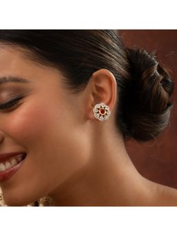 Voylla - Gold Elegance Blossom Radiance Cz Stud Earrings