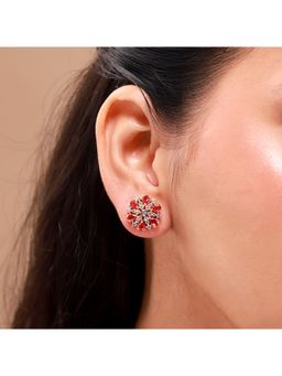 Voylla - Gold Elegance Rosette Lumiere Stud Earrings