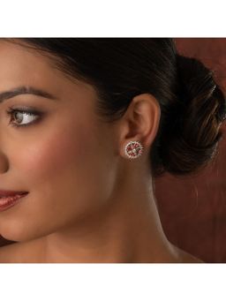 Voylla - Gold Elegance Sunrise Petal Cz Stud Earrings