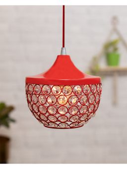 Homesake - 6" Red Crystal Hanging Goblet Light