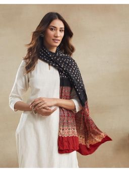Fabindia - Black Viscose Blend Bandhani Stole