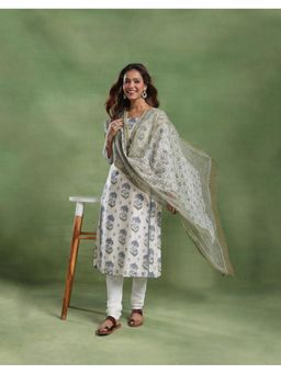 Fabindia - Green Wool Embroidered Stole