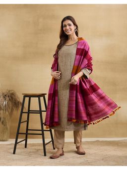 Fabindia - Pink Wool Woven Shawl