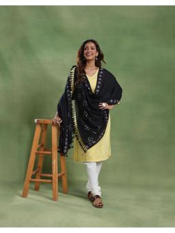 Fabindia - Black Wool Bandhani Shawl