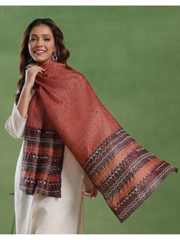 Fabindia - Rust Silk Symphony Kantha Embroidered Stole