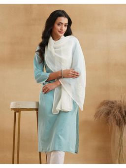 Fabindia - Natural Cotton Silk Chikankari Stole