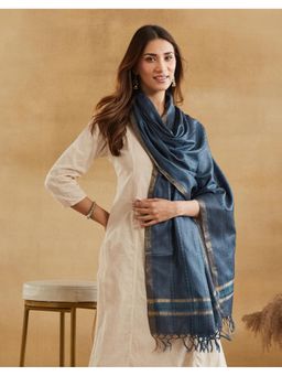 Fabindia - Blue Silk Blend Stole