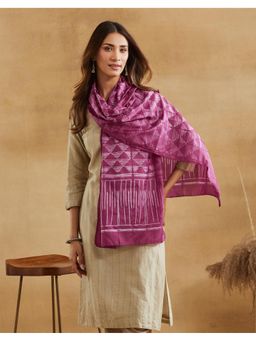 Fabindia - Pink Silk Tie & Dye Stole
