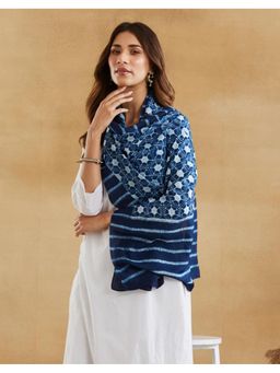 Fabindia - Indigo Viscose Blend Tie & Dye Stole