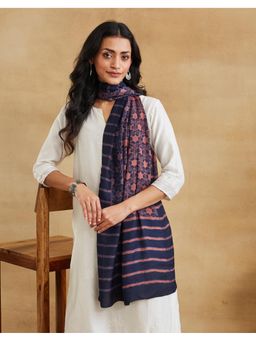 Fabindia - Navy Blue Viscose Blend Tie & Dye Stole