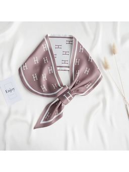 CrossKulture - Floral Printed Satin Scarf - Mauve