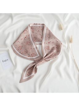 CrossKulture - Floral Printed Satin Scarf - Black