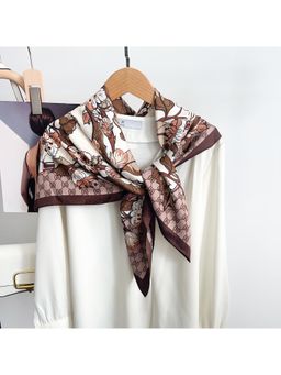 CrossKulture - Women Floral Printed Scarf - Brown