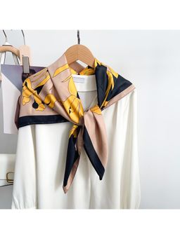 CrossKulture - Women Floral Printed Scarf - Black