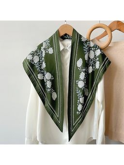 CrossKulture - Womens Floral Print Scarf - Black