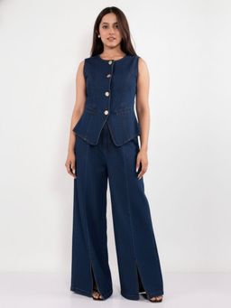 IS.U - Dark Blue Structured Denim Co-Ord Set