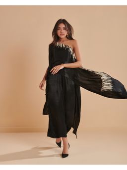 Dorabi - Ohana Women Black Satin Top with Pant