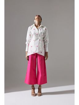 Dorabi - Roseate Women White Poplin Shirt with Pant