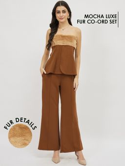AAREIN - Fur Tube Brown Co-Ord Set