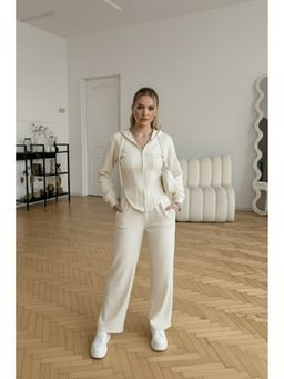 AAREIN - Solid Hooded Beige Co-Ord Set