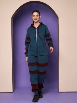 BRINNS - Women Teal Hooded Co-ord Set