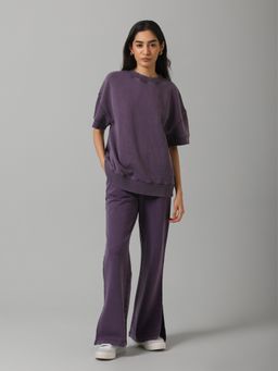 NeceSera - Purple Pure Cotton Terry Acid Wash Co-Ord Set