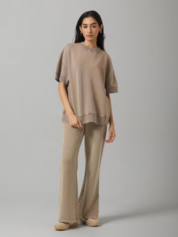 NeceSera - Pure Cotton Terry Brown Acid Wash Co-Ord Set